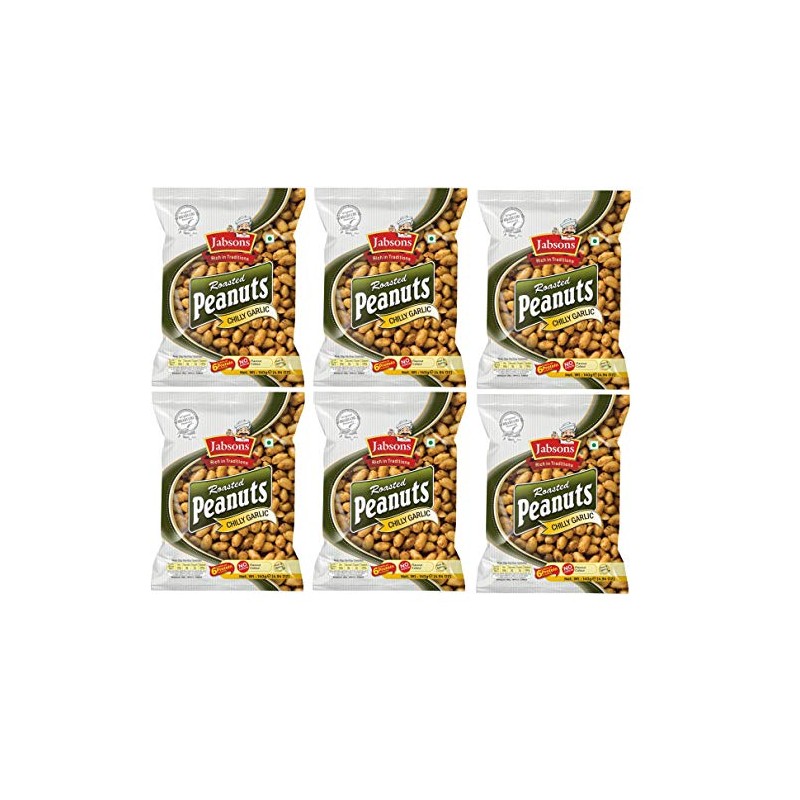 Jabsons Roasted Peanut (Chilly Garlic Flavour) 140gm - Pack of