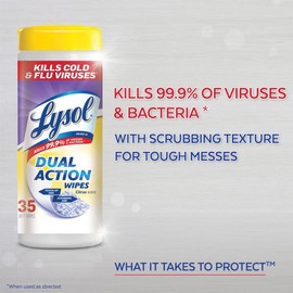 Lysol Dual Action Disinfecting Wipes, Citrus, 35 ct (Pack of 12)