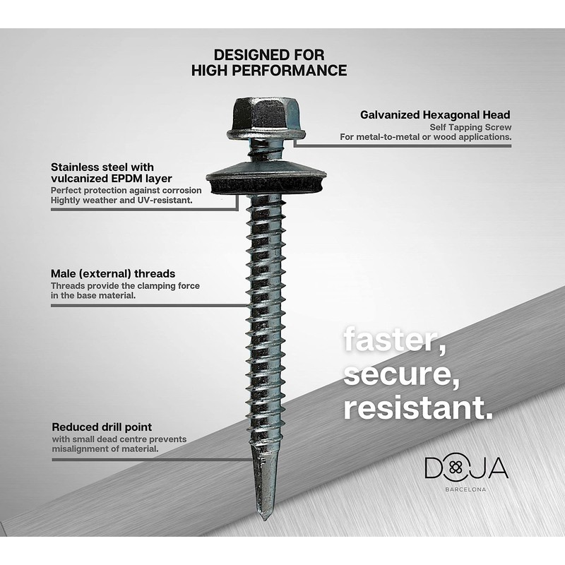 Doja Industrial Self-Tapping Screws 5.5 x 50 + M8 Cover