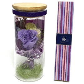Condolences Preserved Flowers, Non-Withering Flowers, Nihon Kodo, Itchagi, Incense Incense Set, Made in Japan, Flower Bottle, Shiori, Shinbon, Obon (Purple Incense Set)