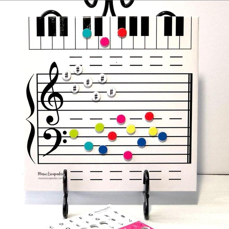 Hopowa Music Whiteboard with Dry Erase Marker and 70 Pieces