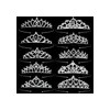 10 Coronas De Princesa De Cristal Plateado, Tiaras A Granel
