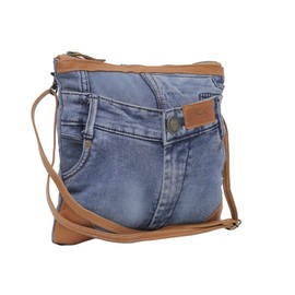 Myra Bag Western Leather Crossbody Bag for Women - Upcycled Canvas Shoulder Bag Janesa Kaftan