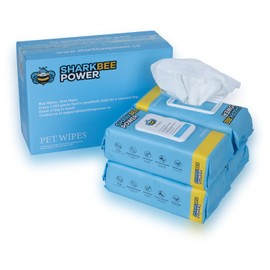 SHARKBEEPOWER Pet Grooming Wipes for Dogs and Cats - Odor Control, Cleans Paws, Face, and Body, Safe for Sensitive Skin (400 Wipes (4 Packs))