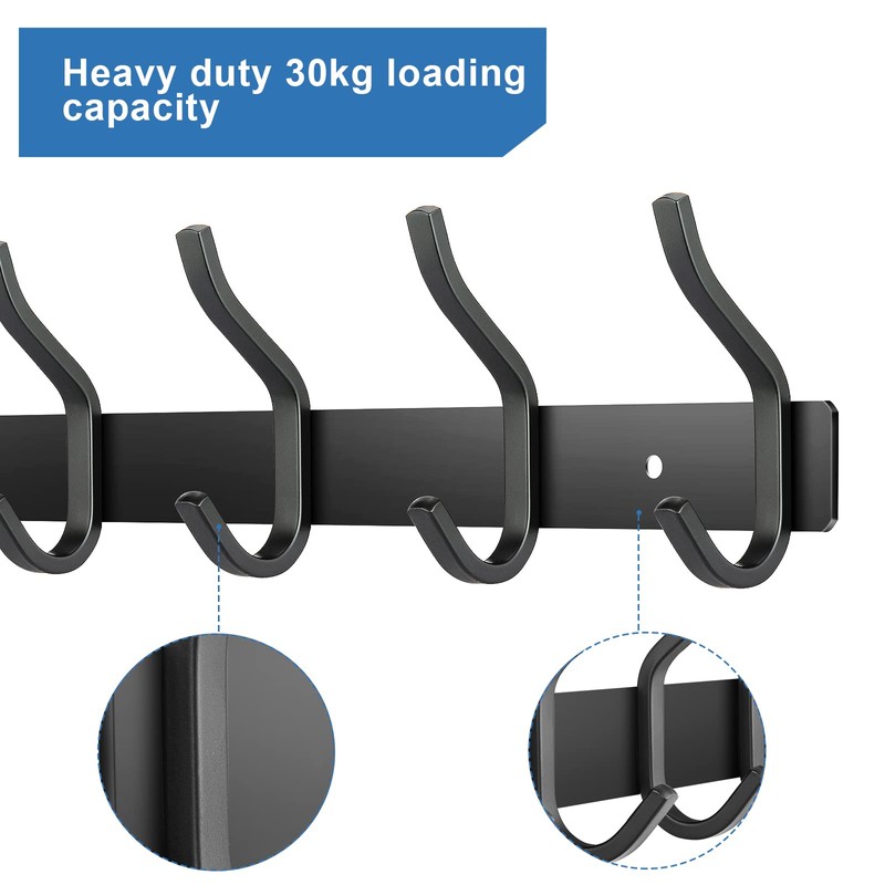 MEIJO Stainless Steel Coat Hook, Wall Coat Hook with 4