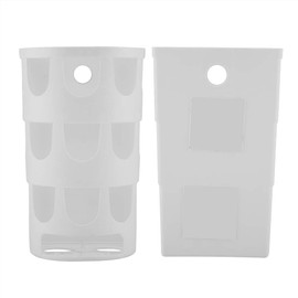 2 x Wall Mount Plastic Bag Holder, Food Bag Holder, Rubbish Bag Dispenser, Waste Bag Dispenser, Reusable Hanging Storage Bag Organiser for Kitchen Wall (White)