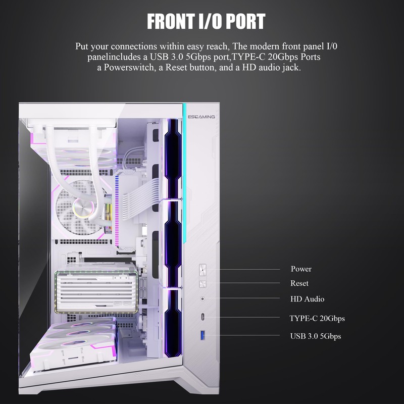 ESGAMING ZEROMAX ATX PC Case Mid-Tower Airflow Gaming Computer Case