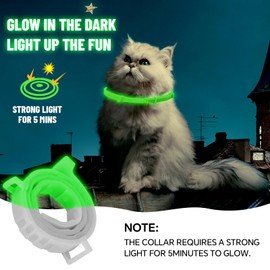 Calming Collar Cat, Luminous Glow Cat Calming Collars, Pheromone Cat Calming Collar Waterproof Anxiety Relief Anti Stress Cat Collar for Small Medium Large Cat with Long Calming Effect 1 pack - Grey
