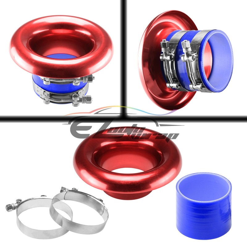 EZAUTOWRAP 4" Black Short Ram Cold Air Intake Turbo Horn