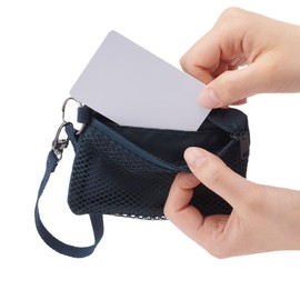 M.U.J.I-Japan Compact Travel Wallet - Lanyard Keychain Card Case with Coin Pocket, Small Lightweight Toiletry Bag, Essential Passport and Credit Card Holder (Navy)