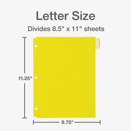 Oxford Plastic Binder Dividers for 3 Ring Binder, Durable Plastic Binder Divider, 8 Tab, Multicolor Tabs, 3 Hole Punched, Letter Size, 6 Sets (89601)
