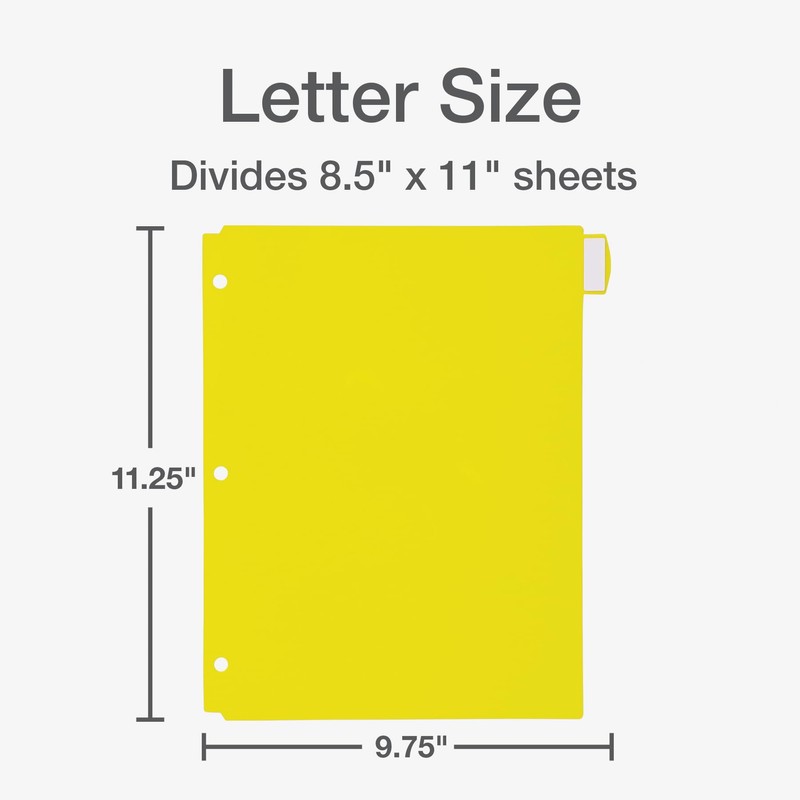 Oxford Plastic Binder Dividers for 3 Ring Binder, Durable Plastic