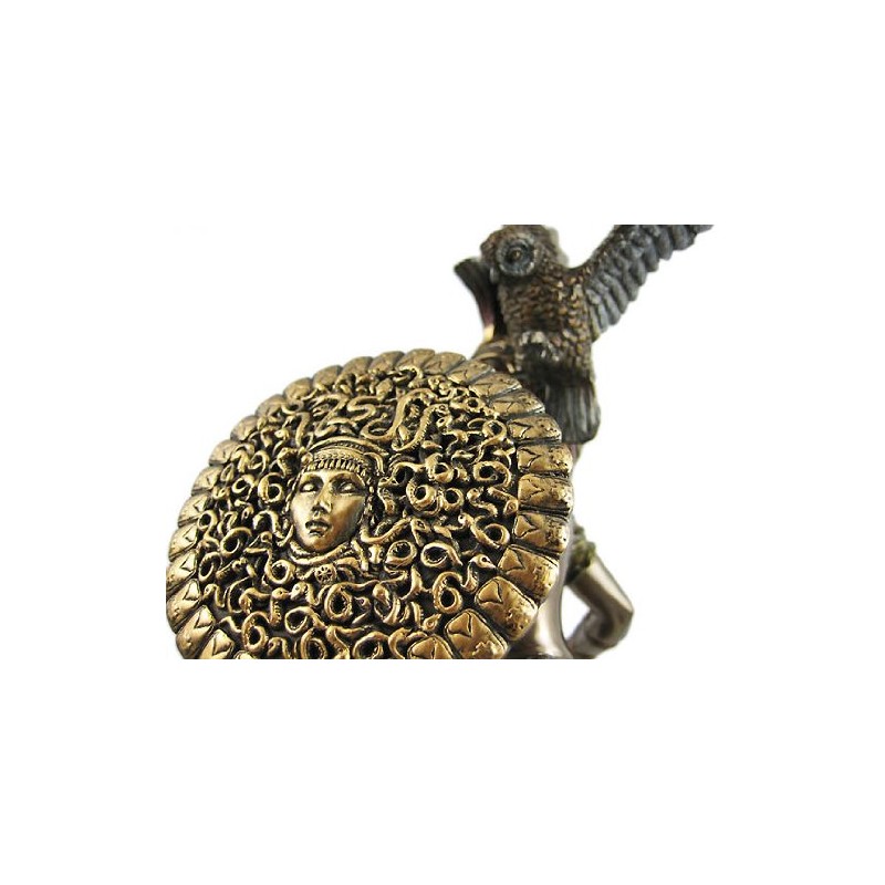 Athena Greek Goddess Bronzed Statue Sculpture Minerva