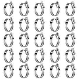 Steelsoft Heavy Duty Hose Clamp Size#20, 1-3/16 to 1-3/4 inch Adjustable Worm Gear Drive Hose Clamps Stainless Steel 304 for Fuel Injection Line, Automotive, Radiator, Garden,25 Pack