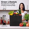 JERIA 100 Pack Black Reusable Totes Bag with Reinforced Handles
