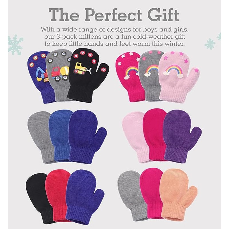 Brook + Bay Toddler Mittens - Kids Magic Gloves Knit