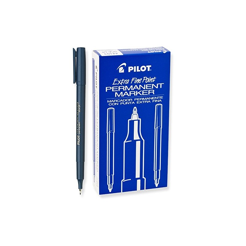 PILOT Extra Fine Point Permanent Markers, Blue Ink, 12-Pack (44103)