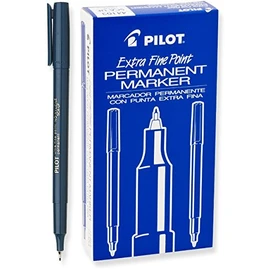 PILOT Extra Fine Point Permanent Markers, Blue Ink, 12-Pack (44103)
