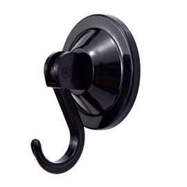 NL HOME Suction Cup Hooks, Powerful Vacuum Wreath Hangers for Glass Door or Window, Set of 4, Black