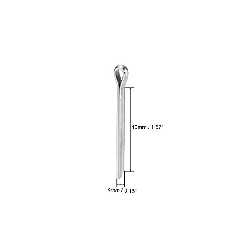 sourcing map Split Cotter Pin - 4mm x 40mm 304