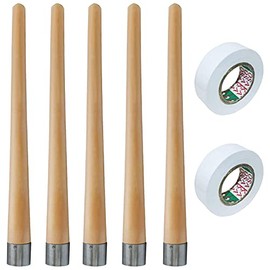 AAProTools 5 Piece of Cricket Bat Grip Cone Wooden Handle with 2 White Tape Ball Free