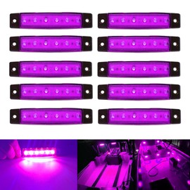 Purple Boat Interior Lights 12V Marine Boat Lights Waterproof Boat Navigation Lights for Deck Courtesy Transom Cockpit Bow and Stern,Kayak Yacht Fishing Pontoon Sailboat,10Pcs