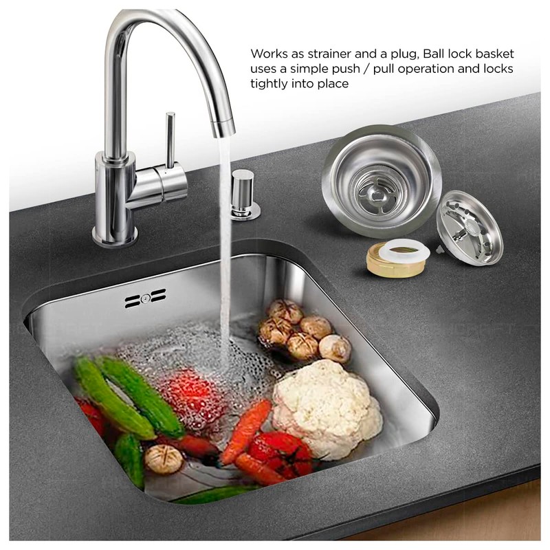 Highcraft 9753 Kitchen Sink (3-1/2 Inch) Stainless Steel Drain Assembly