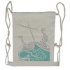 Lunarable Kraken Drawstring Backpack, Greyscale Viking Boat on Sea, Sackpack