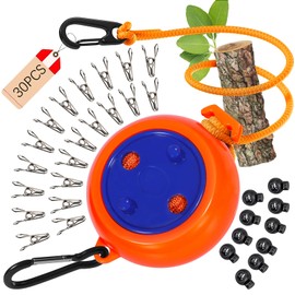 PQETBV Retractable Clothesline, 10 Metre Washing Line Camping Portable Non-Slip Washing Line for Bathroom, Laundry Room, Garden or Travel