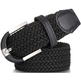 Marino Stretch Belts for Men - Golf Woven Stretch Belt - Gift Box - Black, X-Large (44-48")