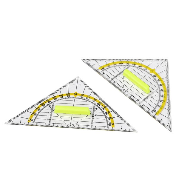 Set Square with Handle, Set of 2, Small Transparent, 15.7