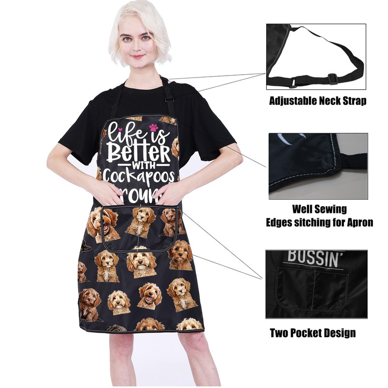 PXTIDY Cockapoo Dog Kitchen Apron Life Is Better with Cockapoos