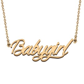 HUAN XUN 18K Gold Elegant Customized Name Necklace Baby for Best Friend Birthday Gifts