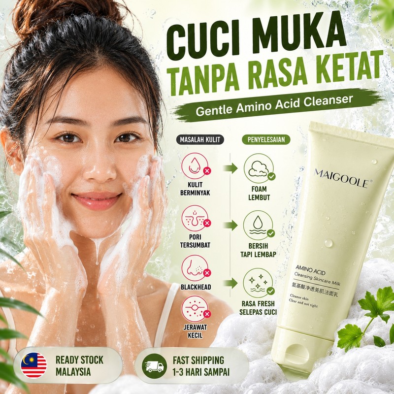 MAIGOOLE Amino Acid Facial Cleanser 120g | Gentle Foaming Face