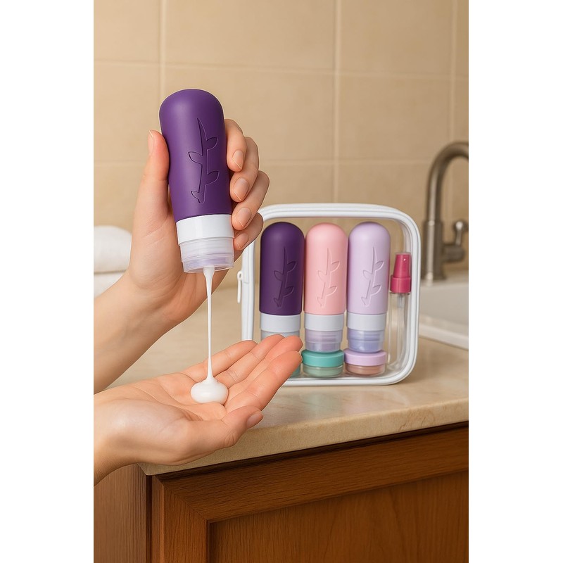 Tocelffe TSA Approved Travel Containers for Toiletries - Leak Proof