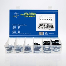 Swordfish 30181 28pc Large Size Rubber Insulated Adel Clamp Assortment