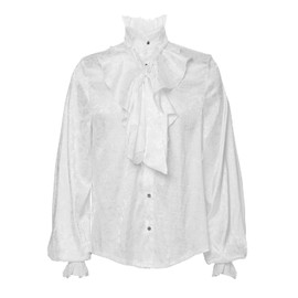 Uniji Men's Pirate Shirt Victorian Steampunk Gothic Vampire Costume Vintage Tops (White, 2X-Large