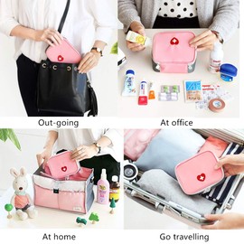Drcool Mini Erste Hilfe Kits Tasche leer wasserfest Erste Hilfe Box klein leicht zu tragen für Reisen Zuhause Arbeitsplatz, rosa