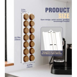 Neepanda Coffee Pods Holder Compatible for 42 K-Cups Pods, Adjustable Capsule Organizer & Storage for 37-58mm/1.46-2.28inch Nespresso Pods, Ideal Space Saving Coffee Bar Accessory (White, 3 Pack)