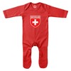Purple Print House Baby Boys Switzerland Flag Badge Retro Romper