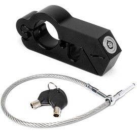 2 in 1 Motorcycle Lock with 2 Keys,Handlebar & Helmet Lock Combo for Scooters, ATVs, Electric Bikes, Red