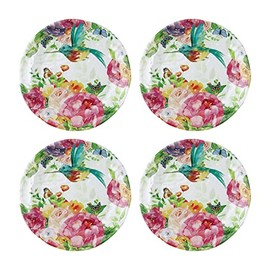 Gourmet Art - Plato de melamina de 4 piezas, resistente y duradero, 15.2 cm para uso en interiores y exteriores, fiestas, bodas, cumpleaños y uso diario.