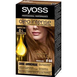Syoss Oleo Intense Permanent Oil Colouration, 8-60 Honey Blonde Level 3, Pack of 3 (3 x 115 ml)