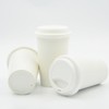 UDMG Reusable Double Wall Insulated White Ceramic Travel Coffee Cup
