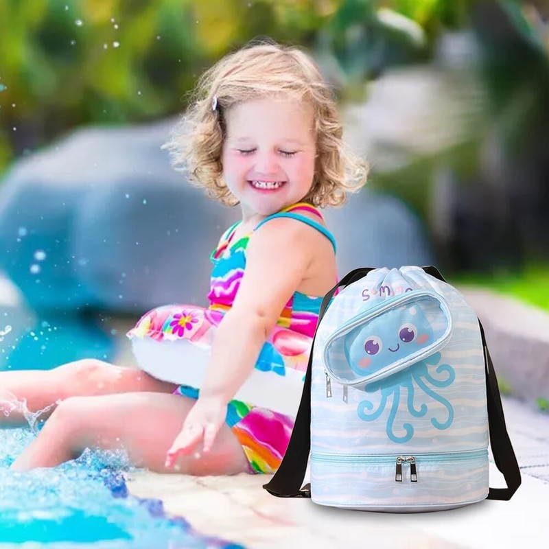 SacJkt Swimming Bag Children, Swimming Backpack, Backpack with Drawstring, Children,