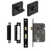 Decoranddecor Alloy Door Lever Handle Set Black on Square Rose