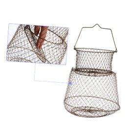 BESPORTBLE Folding Fish Shrimp Net Cage Outdoor Fishing Trap Compact Design for Mesh for Catching Crabs Lobsters and More for Fishermen