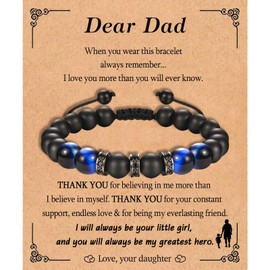 KORAS Fathers Day Dad Gifts, Dad Bracelet Adjustable Beads Bracelet Gifts for Dad, Dad Presents for Birthday Christmas, Perfect Gifts for Fathers Day from Daughter