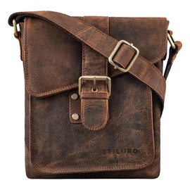 STILORD 'Mattia' Small Shoulder Bag for Men/Cross Body Bag/Satchel/for 10.1 inch Tablets/iPads/Genuine Vintage Antique Leather Cow Hide, Colour:Honey - Brown