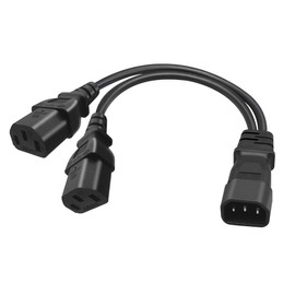 JORINDO 0.32M/1FT IEC320 C14 to 2 X C13 UPS Server Y Splitter Adapter Extension Power Cable Cord,C14 Male to Dual C13 Female Power Adapter Conversion line
